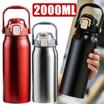Termo deportivo térmico de acero inoxidable con pajilla – 1 L, 1.5 L y 2 L