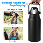 Termo deportivo térmico de acero inoxidable con pajilla – 1 L, 1.5 L y 2 L