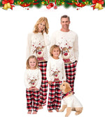 Pijamas familiares navideños con renos – adultos, niños y bebé