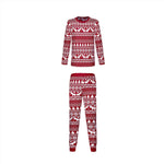 Pijamas familiares navideños con reno rojo – adultos, niños y bebé