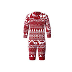 Pijamas familiares navideños con reno rojo – adultos, niños y bebé