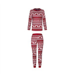 Pijamas familiares navideños con reno rojo – adultos, niños y bebé
