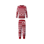 Pijamas familiares navideños con reno rojo – adultos, niños y bebé