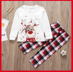 Pijamas familiares navideños con renos – adultos, niños y bebé