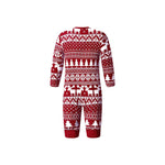 Pijamas familiares navideños con reno rojo – adultos, niños y bebé
