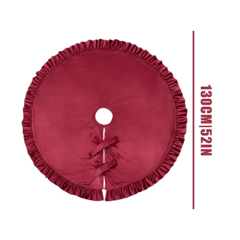 Falda de terciopelo con volantes para árbol – 52 pulgadas