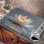 Protector decorativo para estufa – loto blanco resistente al calor