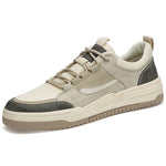 Tenis casuales de malla y cuero para hombre – suela gruesa antideslizante