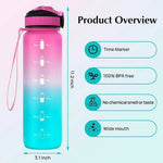 Botella deportiva 1000 ml con marcador de tiempo – colores degradados