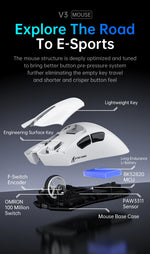 ATTACK SHARK V3 Pro – mouse gamer inalámbrico 25K DPI con base magnética