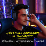 BINNUNE BW06 – audífonos gamer inalámbricos 2.4 GHz + Bluetooth con micrófono