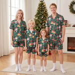 Pijamas familiares navideños de manga corta – camiseta y shorts
