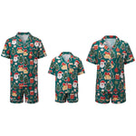 Pijamas familiares navideños de manga corta – camiseta y shorts