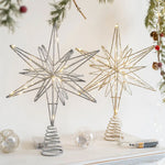 Estrella LED decorativa para árbol de Navidad – dorado y plateado