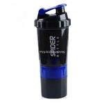 Shaker deportivo 3 en 1 para proteína – 550 ml con compartimentos