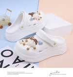 Sandalias tipo zueco de plataforma 6 cm para mujer