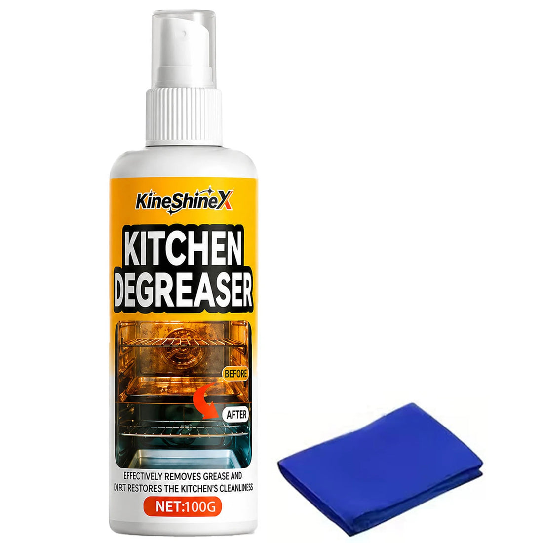 Bbq Grills Cleaner Spray With Towel Heavy Duty Grills Grease Removal Spray Quickly Removes Tough-Burnt On Food Grease Degreaser