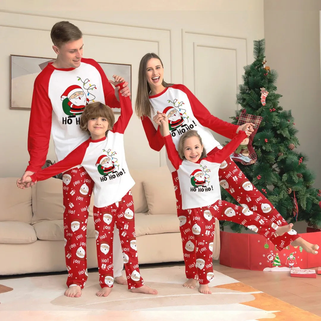 Pijamas familiares navideños con Santa – set de 2 piezas