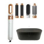 Set profesional 5 en 1 de secado y peinado – cepillo, rizador y alisador
