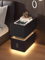 Mesa de noche inteligente nórdica de 25 cm con sensor y carga inalámbrica