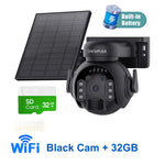SHIWOJIA 5MP 3K – cámara solar 4G/WiFi PTZ con visión nocturna y detección PIR