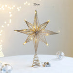 Estrella LED decorativa para árbol de Navidad – dorado y plateado