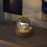 Bola de cristal 3D del sistema solar con luz LED – Saturno, galaxia y más