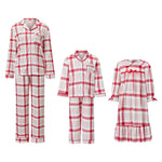 Pijamas navideños a cuadros para mamá y niños – manga larga