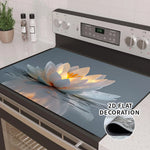 Protector decorativo para estufa – loto blanco resistente al calor