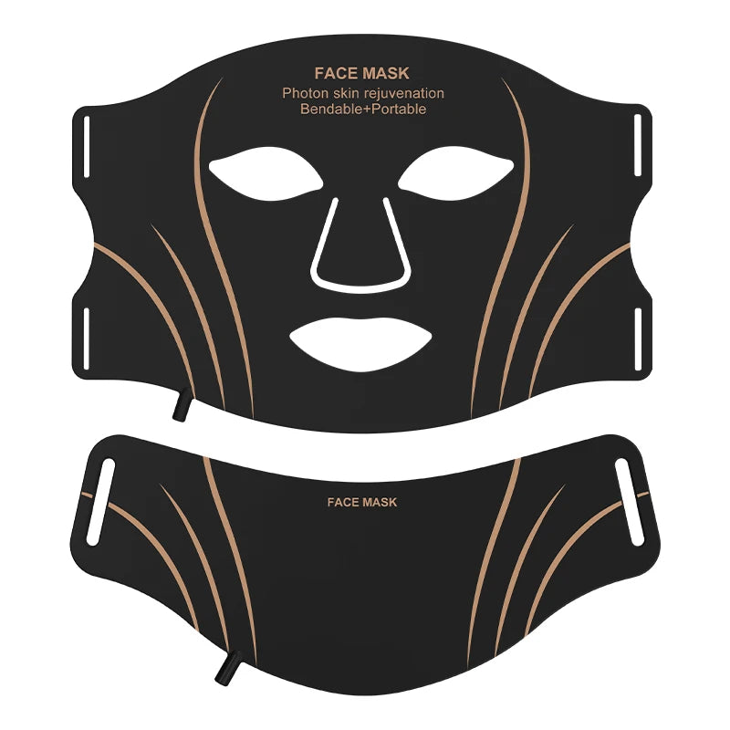 Máscara LED 7 colores con cuello – terapia de luz para cuidado facial