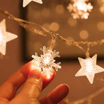 Guirnalda LED navideña de copos de nieve – batería o USB