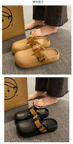 SmilePoP New Women Clogs Garden Slippers Outdoor EVA Beach Slippers Light Easy Clean Kitchen shoes With Buckle Flat Slippers