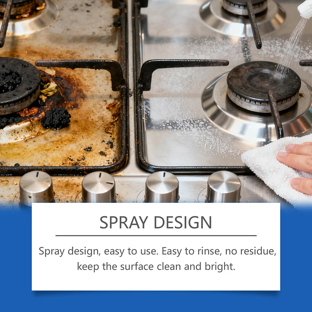 Kitchen Surfaces Degreaser Instantly Dissolves Stubborn Kitchen Grease. Sparkling Clean Professional Kitchen