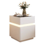 Mesa de noche inteligente con luz de sensor, carga inalámbrica y 3 cajones