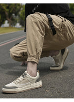 Tenis casuales de malla y cuero para hombre – suela gruesa antideslizante