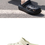 Women Black Platform Clogs Sandals - 2026 Summer Thick Sole Non-slip Garden Shoes - Breathable EVA Beach Slippers for Outdoor