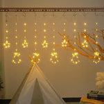 Cortina de luces navideñas LED con control remoto – 8 modos