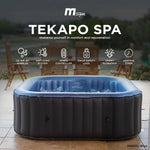 Spa jacuzzi inflable cuadrado para 4–6 personas con masaje de burbujas y 2 cubiertas