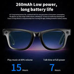 Gafas inteligentes AI con cámara 8 MP – video, traducción, Bluetooth y música