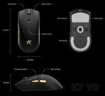 MCHOSE K7 V2 – mouse gamer inalámbrico PAW3955, 50K DPI, Dual 8K y base de carga