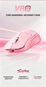 SCYROX V6s/V8s – mouse gamer inalámbrico ultraligero Dual 8K tri-modo