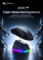 SMAILWOLF M9 – Wireless Tri-Mode PAW3311 Gaming Mouse with Magnetic Charging