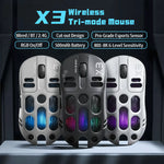 Mouse gamer inalámbrico tri-modo 8,000 DPI – RGB, 70 g y 5 botones programables