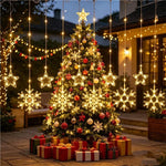 Cortina de luces navideñas LED con control remoto – 8 modos