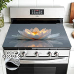 Protector decorativo para estufa – loto blanco resistente al calor