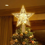 Estrella luminosa de 15 cm para árbol de Navidad – acrílica