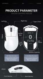 ATTACK SHARK V3 Pro – mouse gamer inalámbrico 25K DPI con base magnética