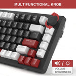 MageGee 75% – Mechanical Gaming Keyboard with Knob, Blue Backlight & Switch Options