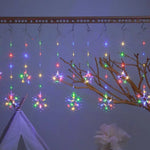 Cortina de luces navideñas LED con control remoto – 8 modos