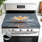 Protector decorativo para estufa – loto blanco resistente al calor